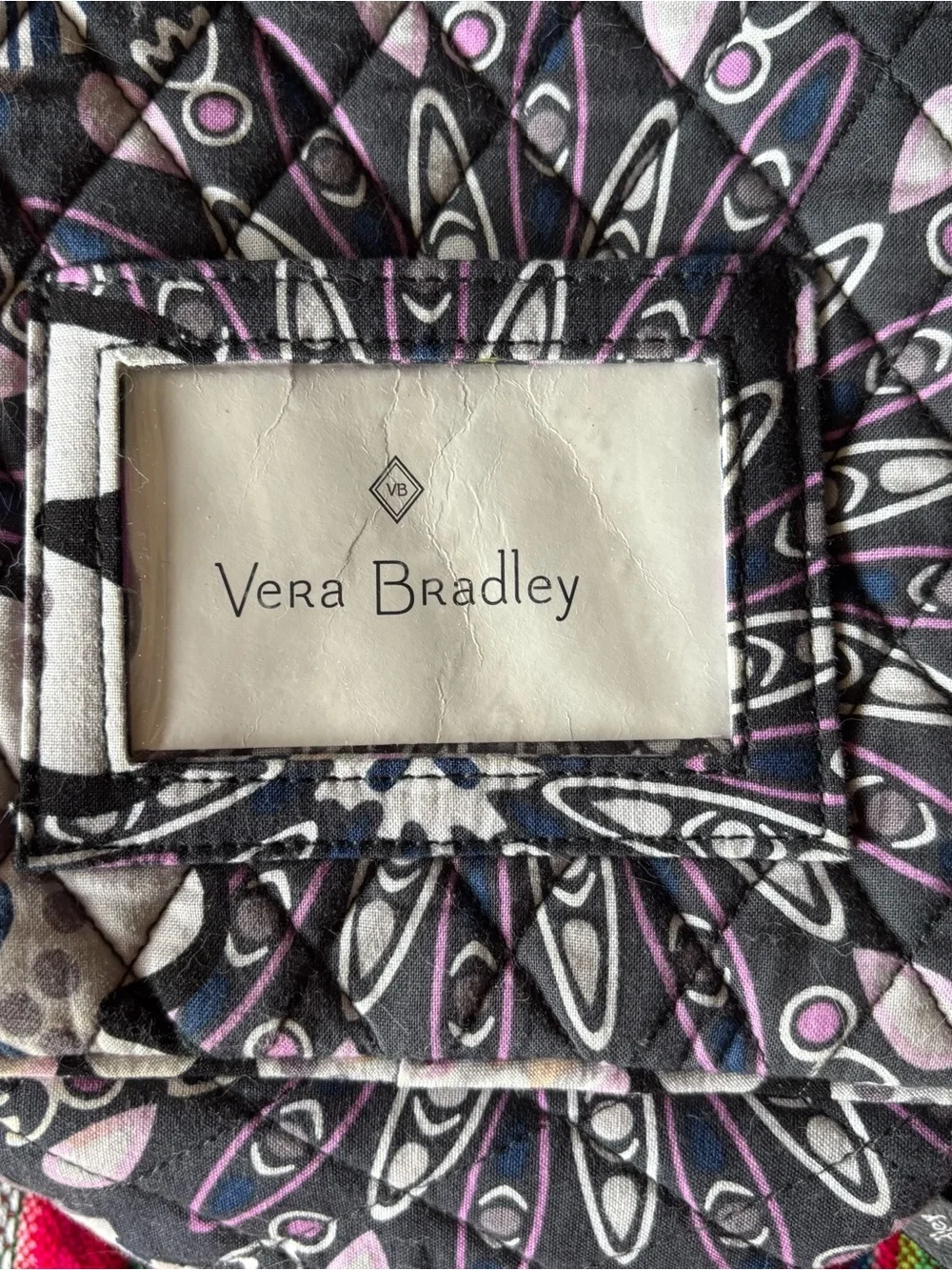 Vera Bradley Quilted Cosmetic Wristlet - Black, Gray & Pink